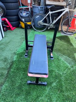 Folding Flat Weight Bench With Barbell Rack Frame – Home Gym – Project