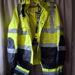RadWear Radian's HD Work Jacket With Hood And Pants Size XL