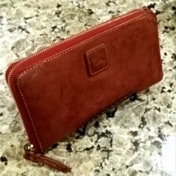 Vintage Dooney And Bourke Large Leather Wallet 