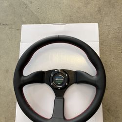 Spoon Sports JDM Style Universal 330mm Steering Wheel Real Leather