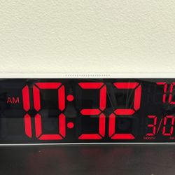 Large LED Digital Wall / Desk Clock – Color Changing Display – Temperature & Date