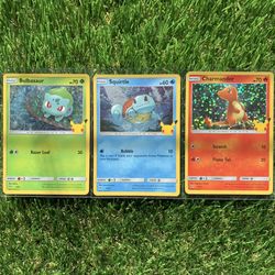 Pokemon cards mcdonald’s 25th anniversary collectibles collection squirtle bulbasaur charmander kanto