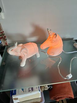 Unicorn and Elephant Ceramic Night Lights