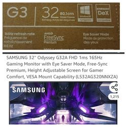 Samsung Odyssey G3 32 Inch Curve Gaming Monitor