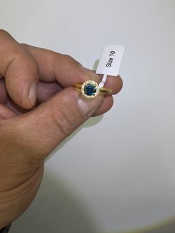 New Beautiful blue sapphire oval halo set ring