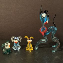Miniature Handblown Glass Dog Figurines