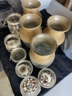 Decorative Jars With Rocks