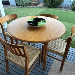 MCM furniture bundles, chair & teak table with four chairs 