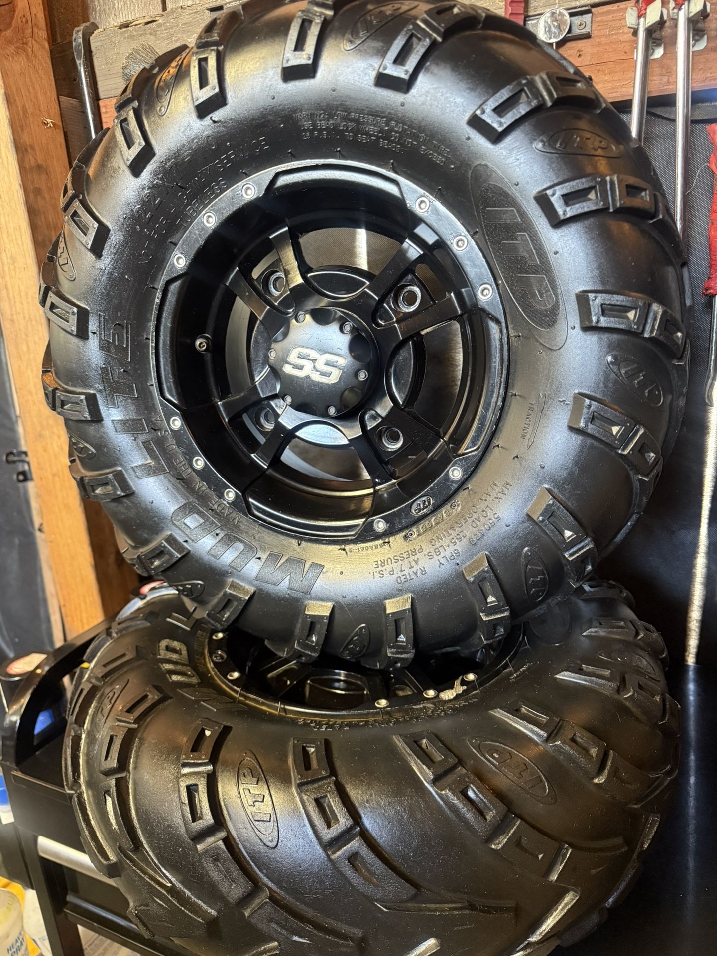 SS Black Front Wheels & ITP Dirt Tires 4x156