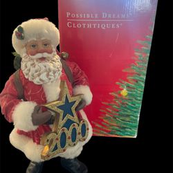 Possible Dreams Clothtique Santa Greeting the Millennium 2000 Lighted Star