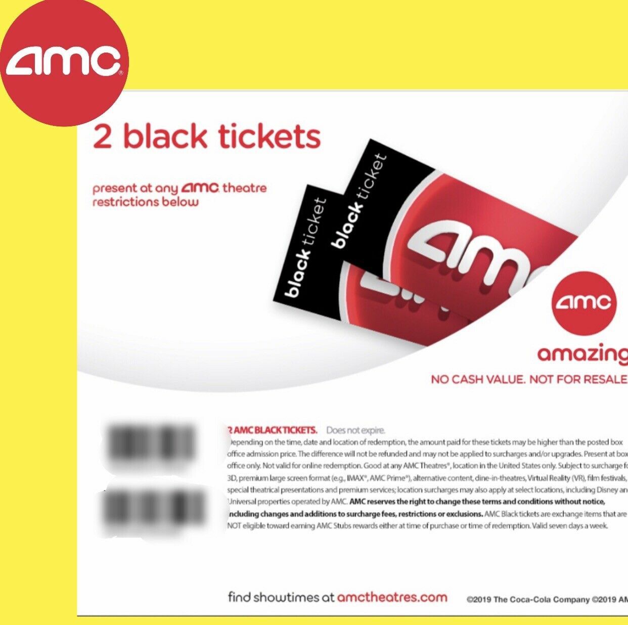 2 AMC Movie E-Tickets, 1 Large Drinks & 1 Large Popcorn- eDelivery