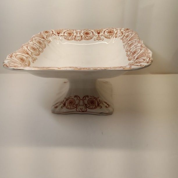 ANTIQUE JOHN MADDOCK AND SONS ROYAL VITREOUS COLUMBUS PATTERN RARE CAKE PLATE