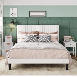 White Velvet Queen Bedframe