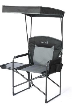 Oversized Camping Chairs with Canopy Foldable Directors Chair with Side Table