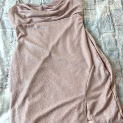 NEW Large rūdā Pink Sparkl y Mini Dress pink glitter metallic NWT Stretch juniors