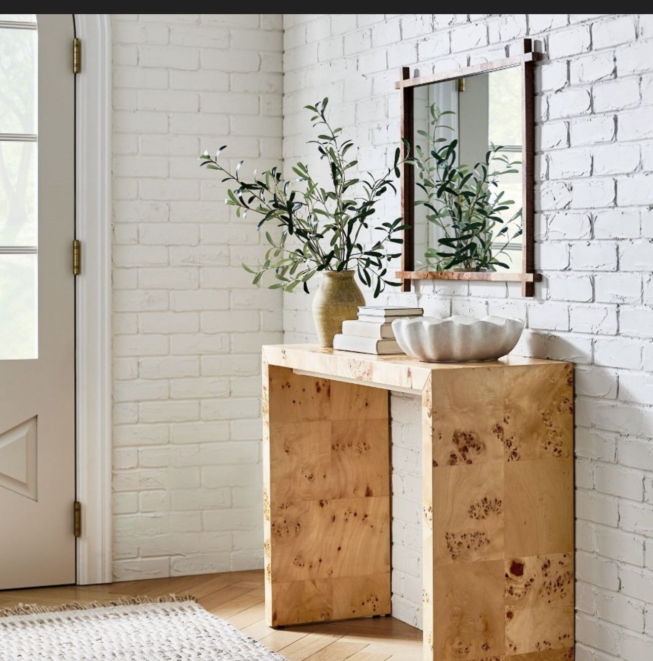 Ogden Burled Wood Console Table Brown - Threshold designed with Studio McGee