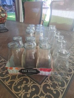 Small milk bottles