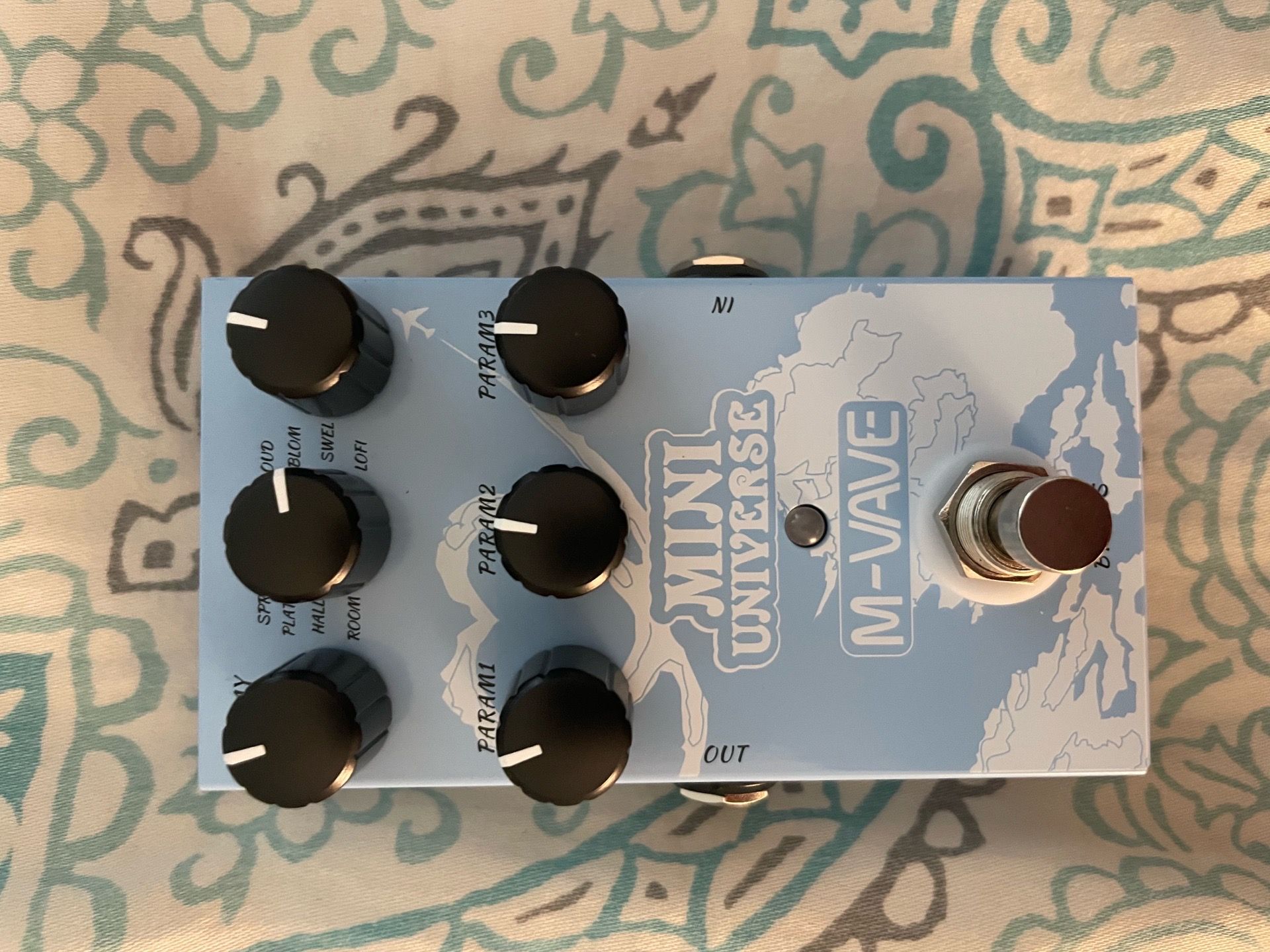 Mini Universe Reverb guitar effects pedal.