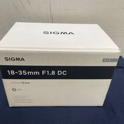 Sigma 18-35mm f1.8 EF mount