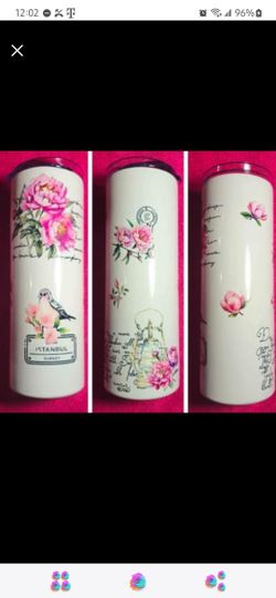 Floral Embellished Stainless Tumblers