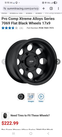 🎊✨️✨️Pro Comp Xtreme Alloys Series 7069 Flat Black Wheel 17x9