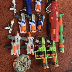 Nerf Gun Lot And Accessories