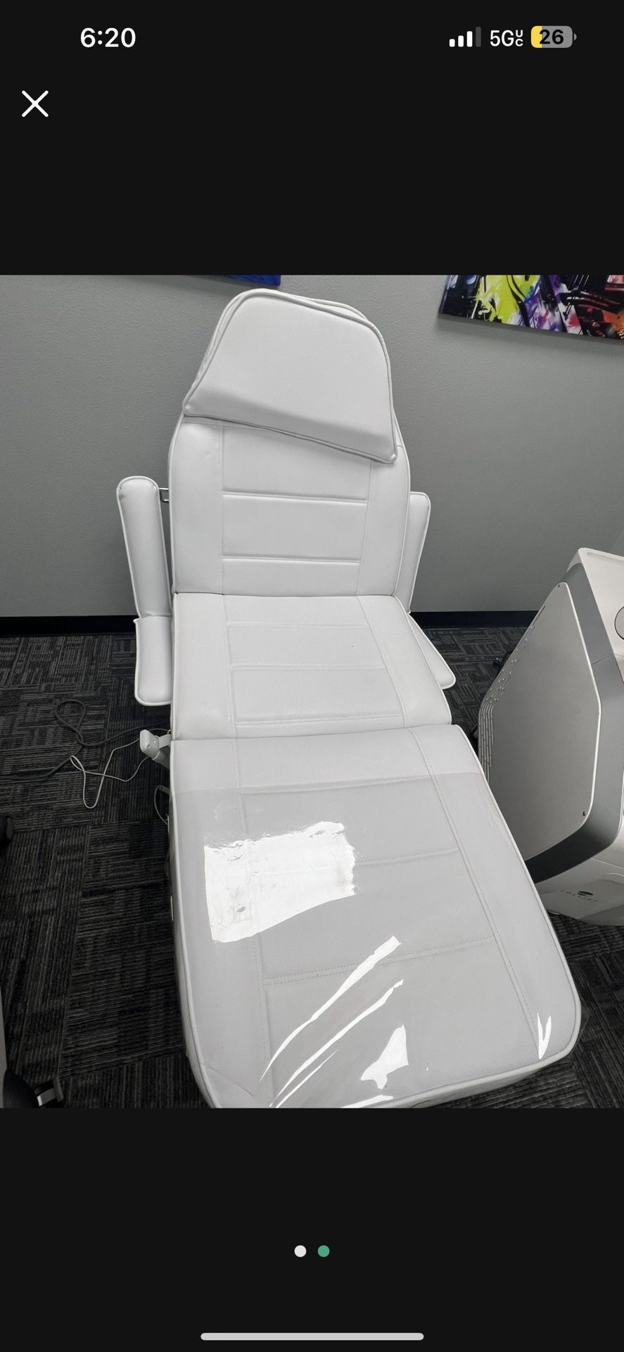 Maroon Electric Spa Treatment Table (Facial Chair, Massage Bed) With Wide Base