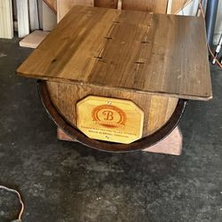 Handcrafted Whiskey /Wine Barrel Coffee Table with Storage