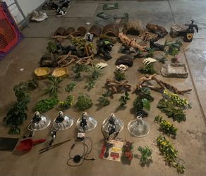 Large Reptile Terrarium Decor and Accessories Lot