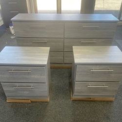 DRESSER AND TWO NIGHTSTANDS