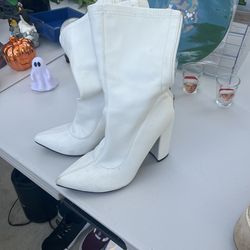 White Boot Pumps