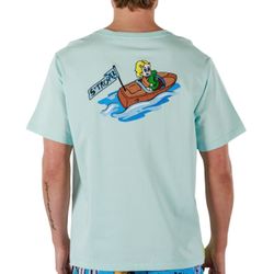 Bain De Mer SKY BLUE | Mens Cotton Oversized T-Shirt ST. TROPEZ BOAT - NEW