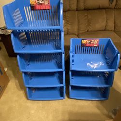 8 Stackable Storage Bins For Toys, Clothing, Papers, Supplies