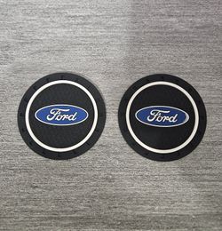 Brand New 2PCS FORD Rubber Car Cup Holder Pad Water Cup Slot Non-Slip Mat Universal
