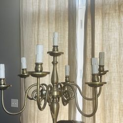 Beautiful, Antique Solid, Brass Floor Lamp. 