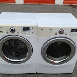 LG Front Load Washer And Stackable Gas Dryer Set 
