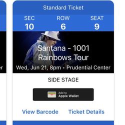 Santana - Prudential Center 6/21