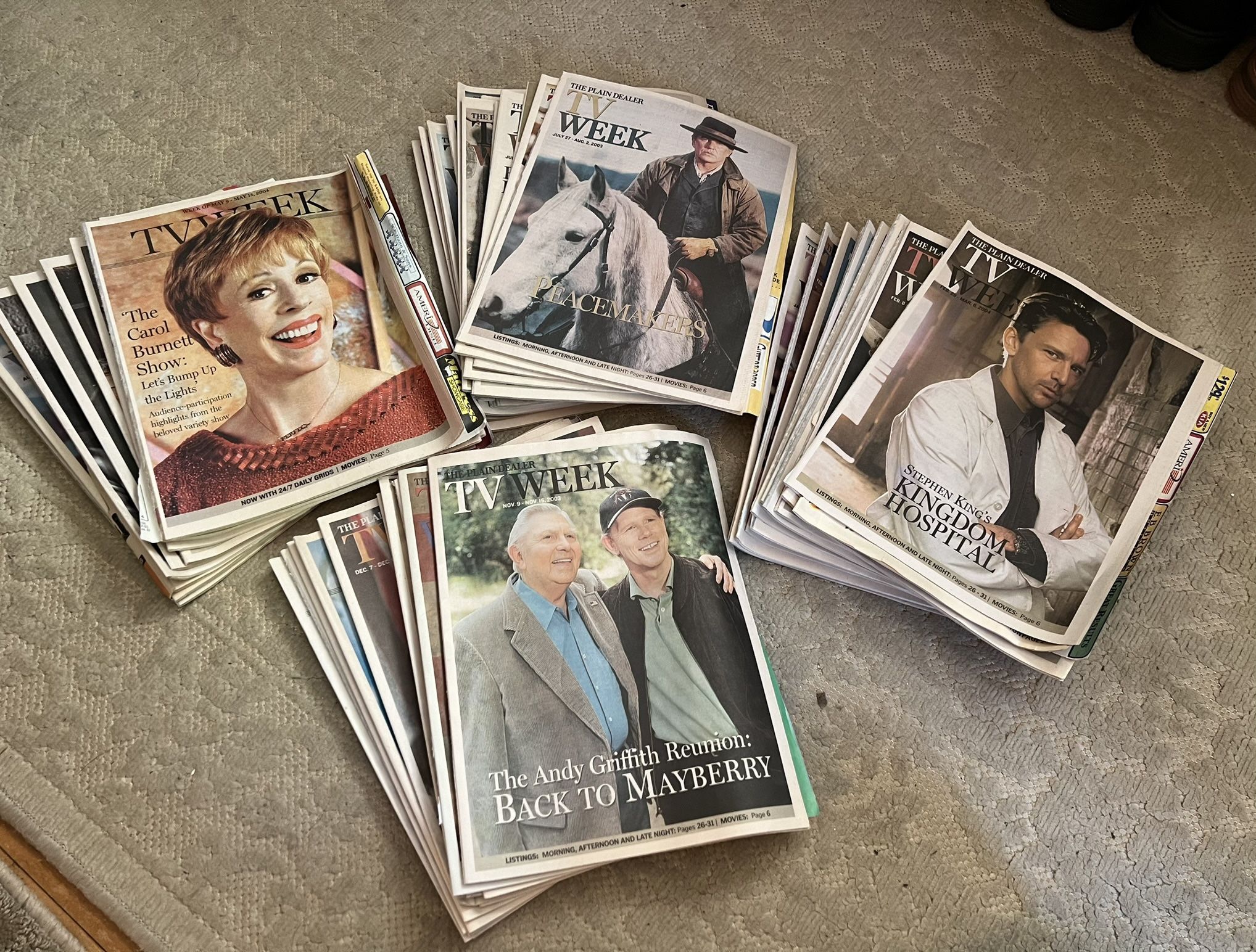 (51) Cleveland Plain Dealer TV Week Magazines 2003-2004