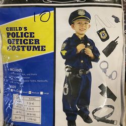 Kids Medium Police Uniform Costume Halloween 