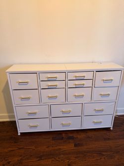 White Dresser with Gold Handles