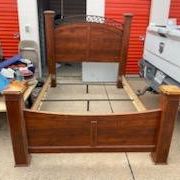 FREE DELIVERY < ANTIQUE QUEEN BEDFRAME 