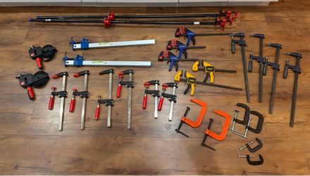 Large Woodworking Clamp Lot – Bessey, DeWalt, WorkPro, Bar, F & C Clamps