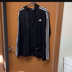 Black Adidas Windbreaker