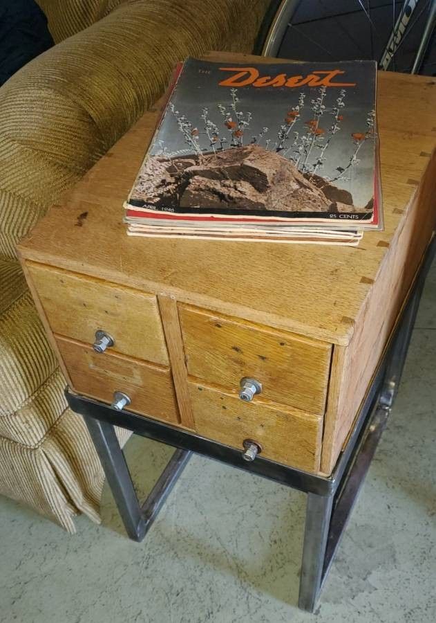 Mid Century Modern Library Card Catalog Nightstand