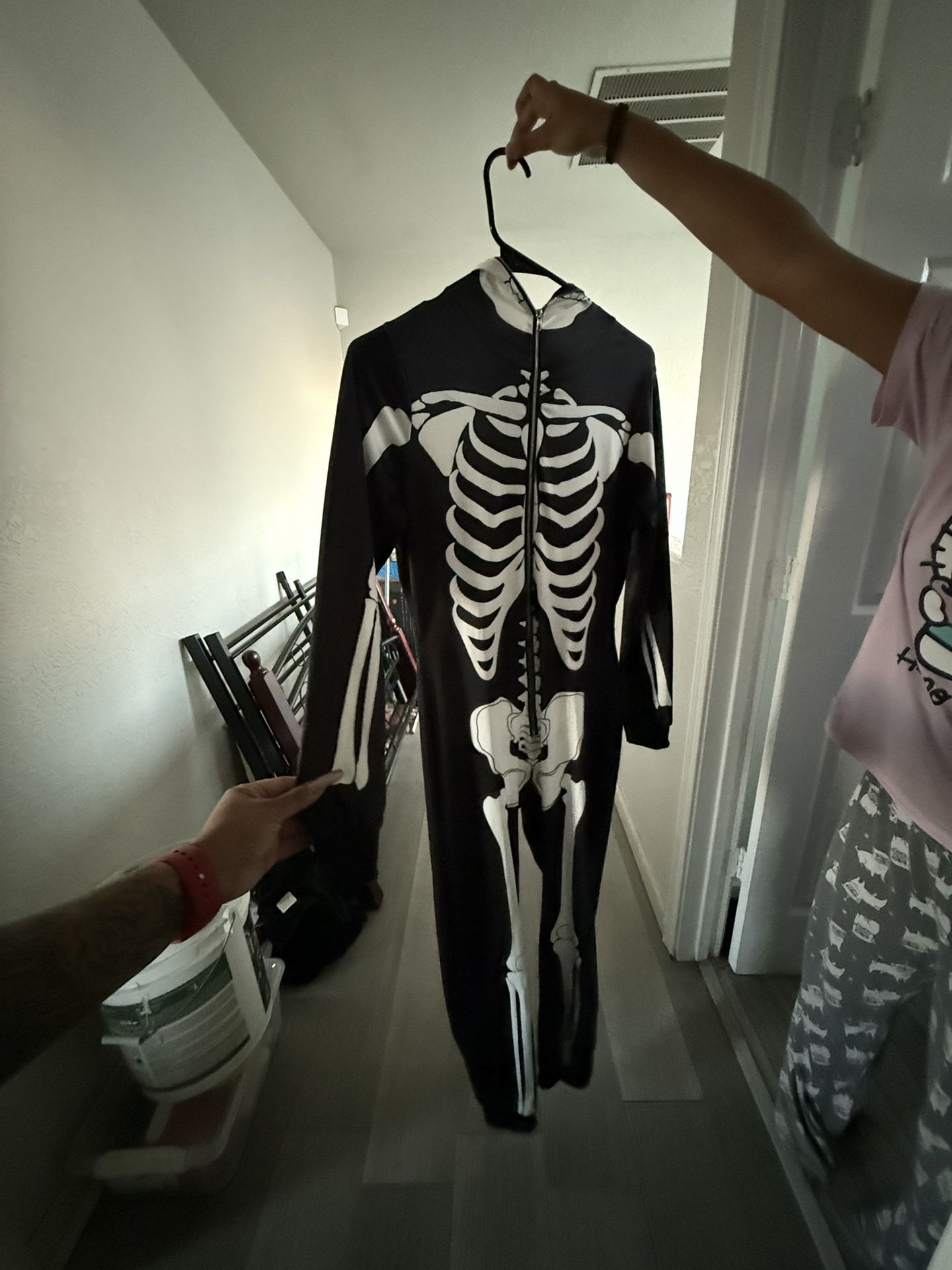 Skeleton Onesie Adult, Medium