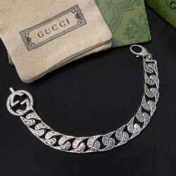 Gucci G Chain 925 Silver Bracelet Mens 