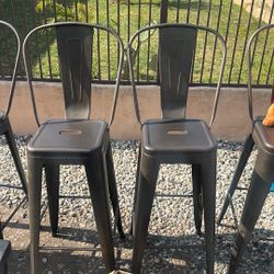 High Back Metal Bar Stools