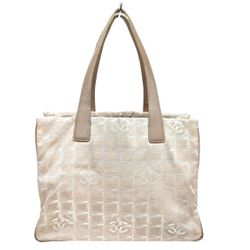 Authentic Chanel Tote Designer Bag Beige Nylon 215119D