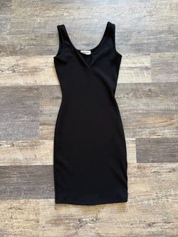 Black Ribbed Bodycon Midi Dress