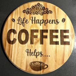 Custom Laser Engraved Wooden Coffee Sign